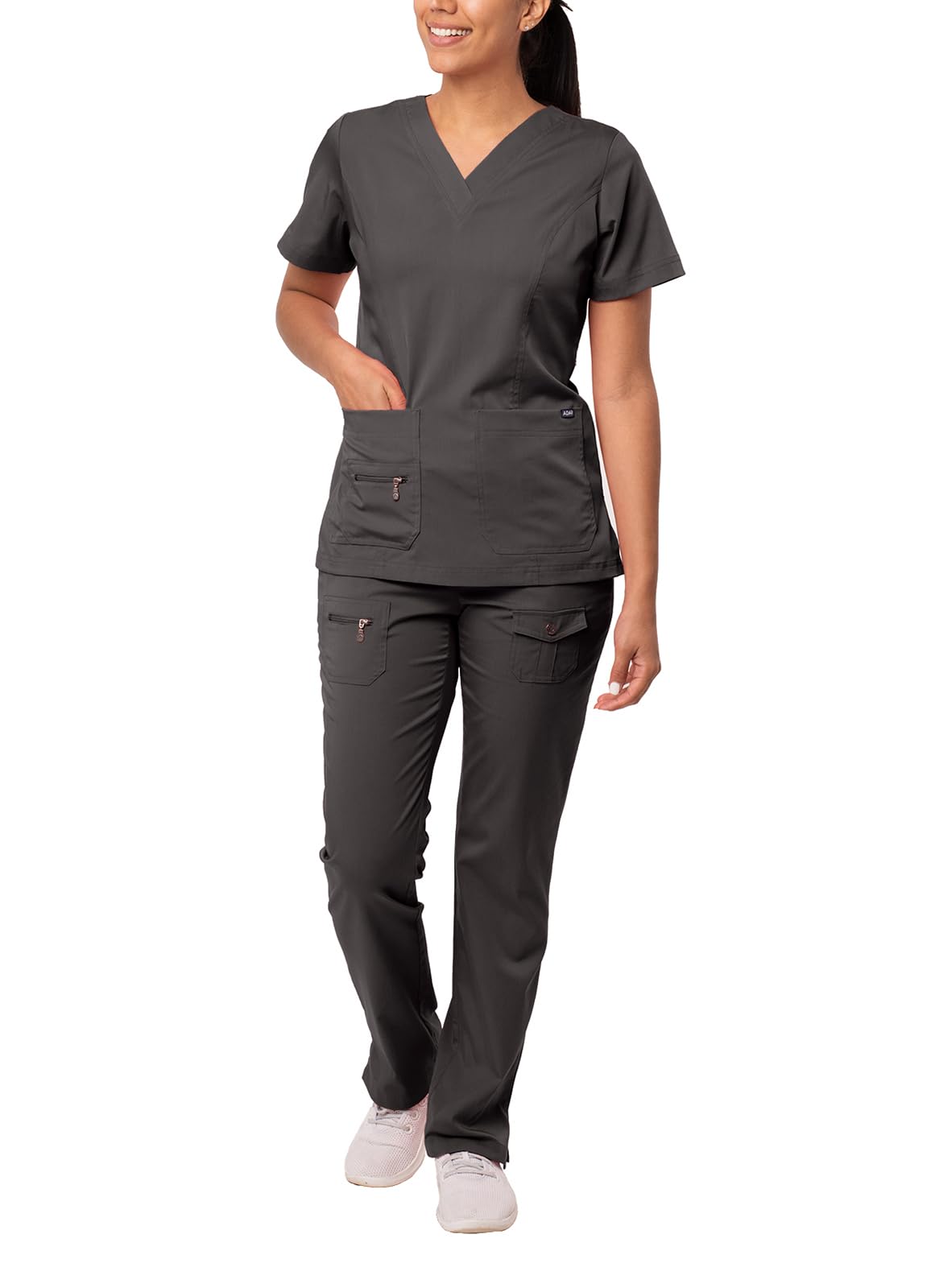 Adar Pro Breakthrough Plus Scrub Set for Women - Enhanced V-Neck Top & Multi Pocket Pants — view 24