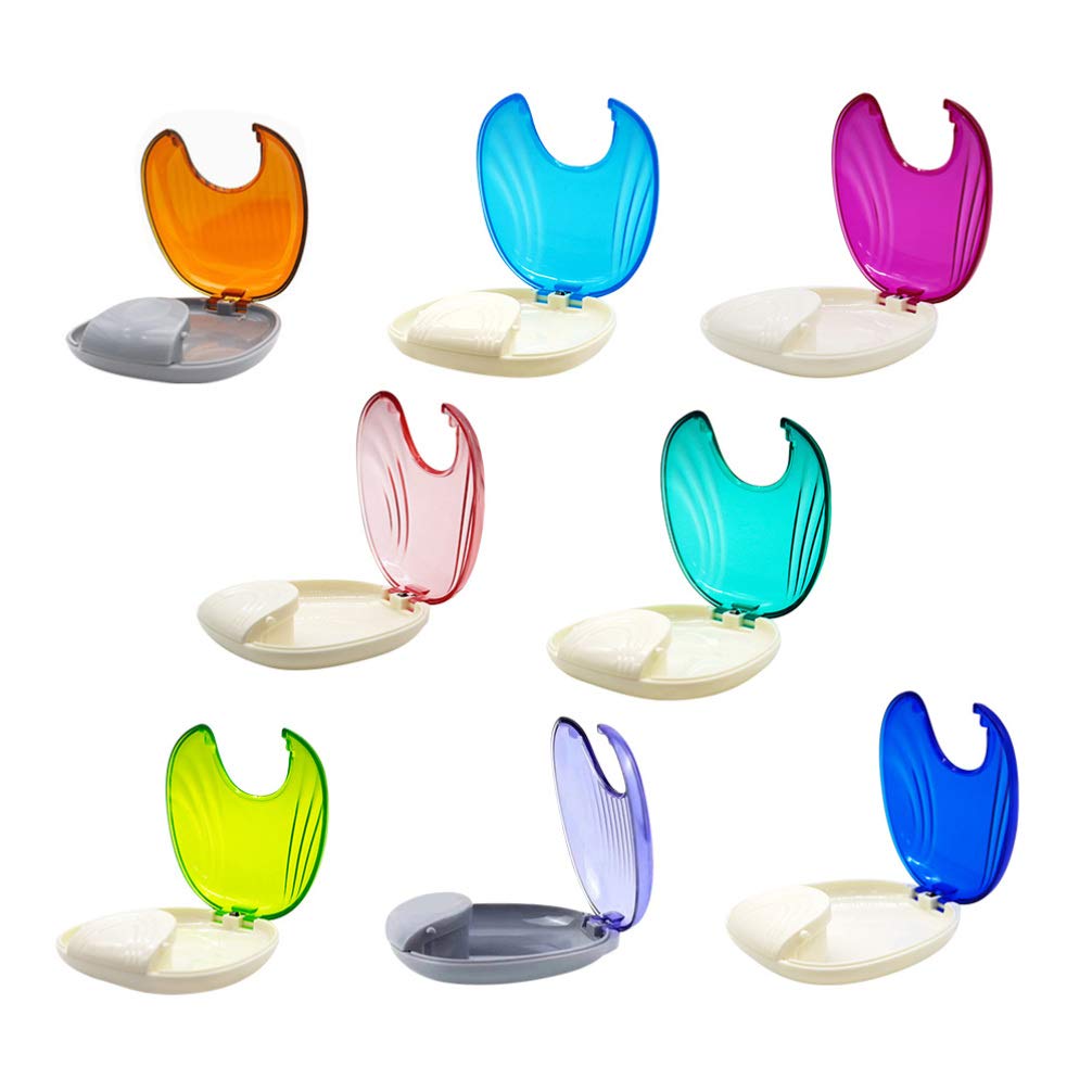 SUPVOX Denture Case Portable Travel Storage Case Transparent Retainer Case for Men Women (Blue) : Beauty & Personal Care