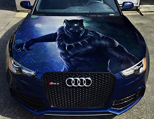 StikkaCar Hood Vinyl Wrap Color Graphics Decal Black Panther in The Night Sticker #2 59"x69" (150cm x 175cm)