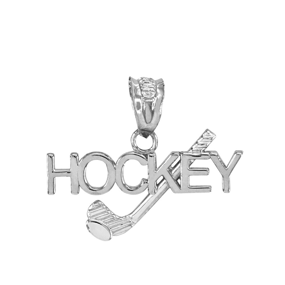 Fine 925 Sterling Silver HOCKEY Winter Sports Charm Pendant