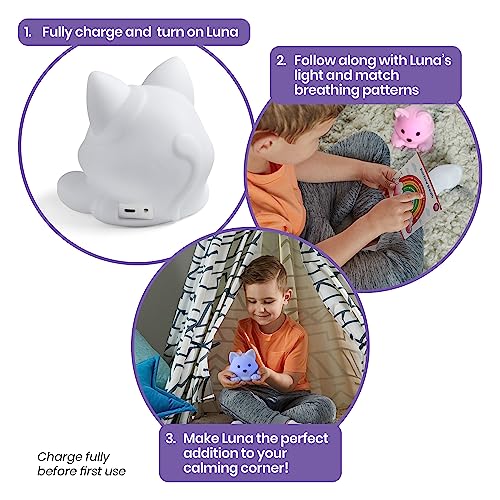 hand2mind Luna The Calming Kitty, Breathing Light, Guided Meditation for Kids, Mindfulness for Kids, Anxiety Relief Items, Calm Down Corner Supplies, Calming Toys for Kids, Social Emotional Learning - Image 4