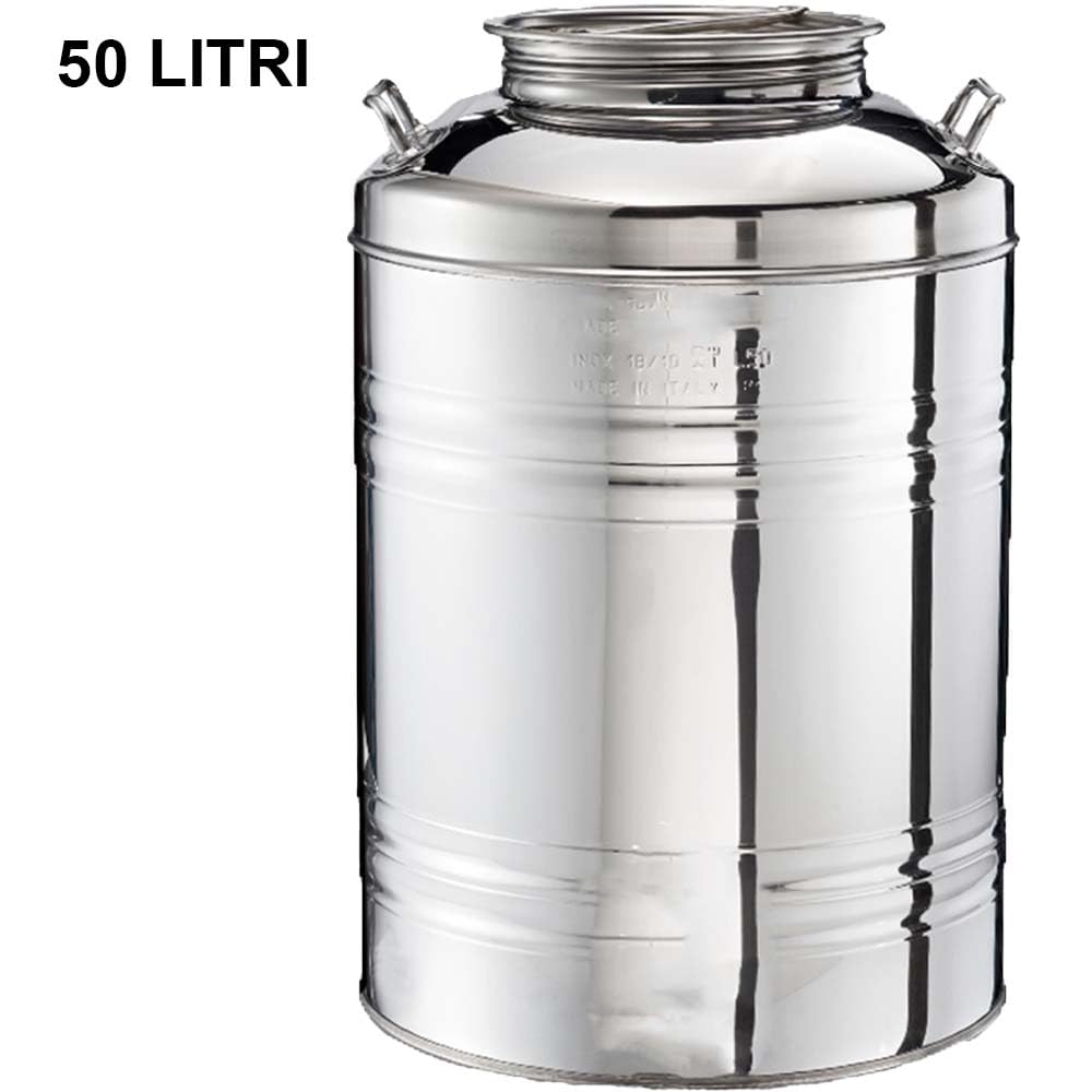 Fût à huile de 50 litres Jar avec robinet damigiana bidon en acier inoxydable 18/10 récipient à vin miel eau