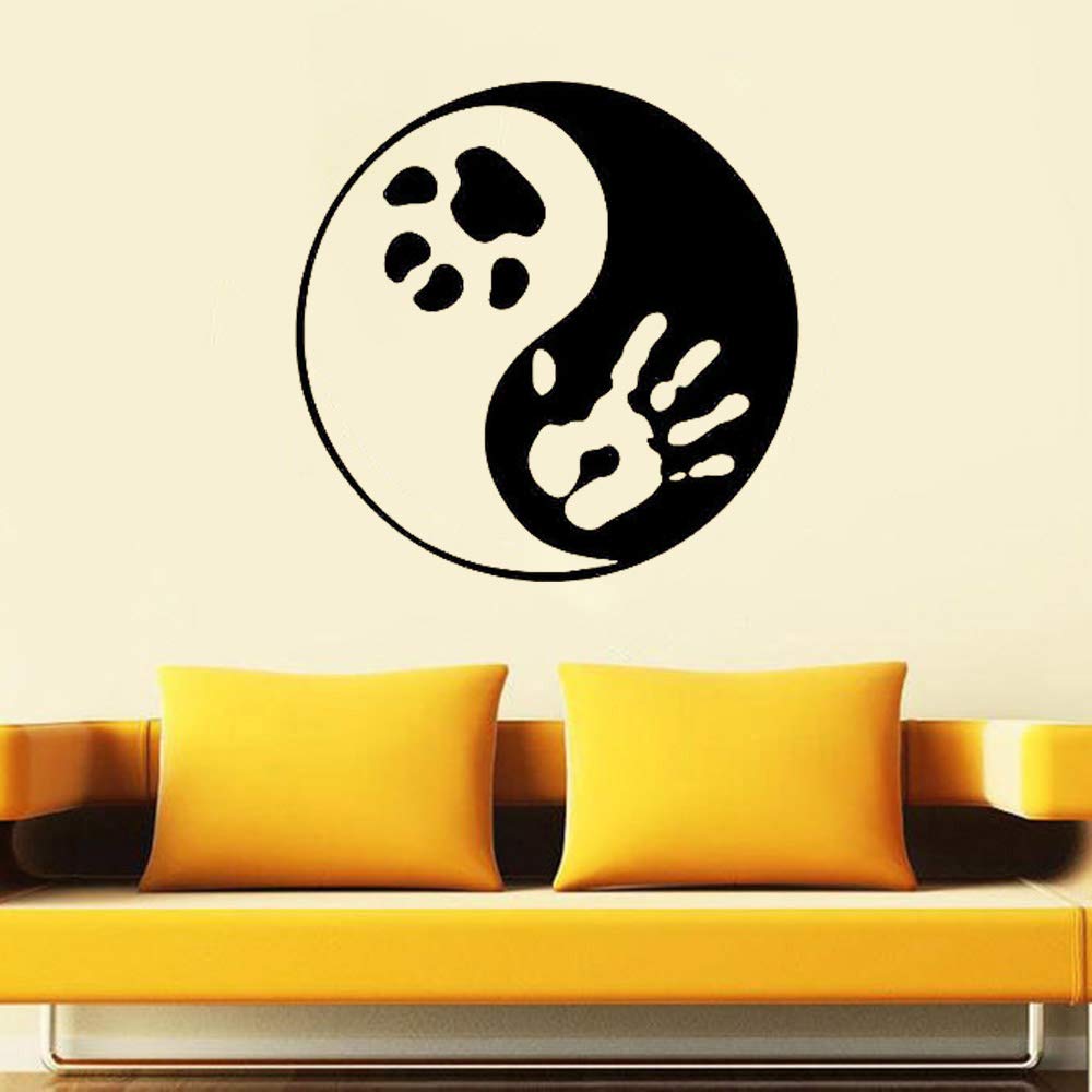 GADGETS WRAP Wall Stickers Ying Yang Yoga Animals Pets Paw Print Dog Art Wall Decal