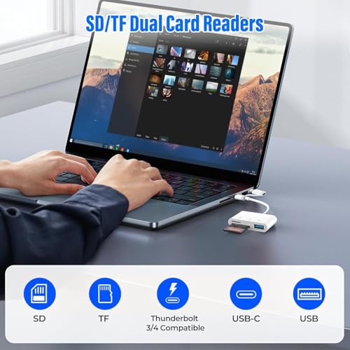 Lector Tarjetas SD para iPhone iPad, Lightning USB C Adaptador Tarjeta SD con SD/Micro SD/USB3.0, SD Card Reader para iPhone/iPad/Macbook/Samsung/Teléfonos Android/Cámara - imagen 3