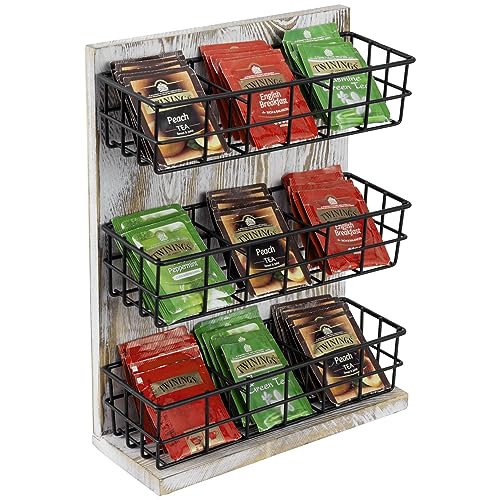 MyGift Wall-Mounted Tea Bag Organizer with 9 Compartments