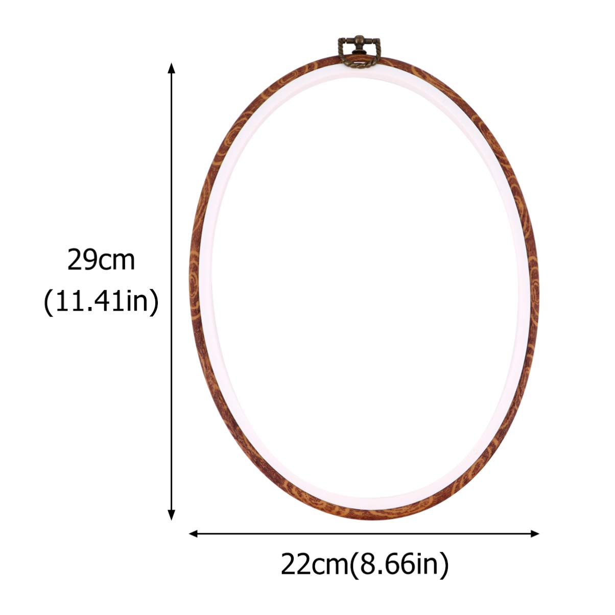 EXCEART Aro de Bordado Redondo Abs Metal Marrón 5 Piezas para Manualidades