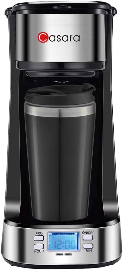 Casara 3-In-1 Single Serve Coffee Maker with Programmable Timer and LCD Display,14oz