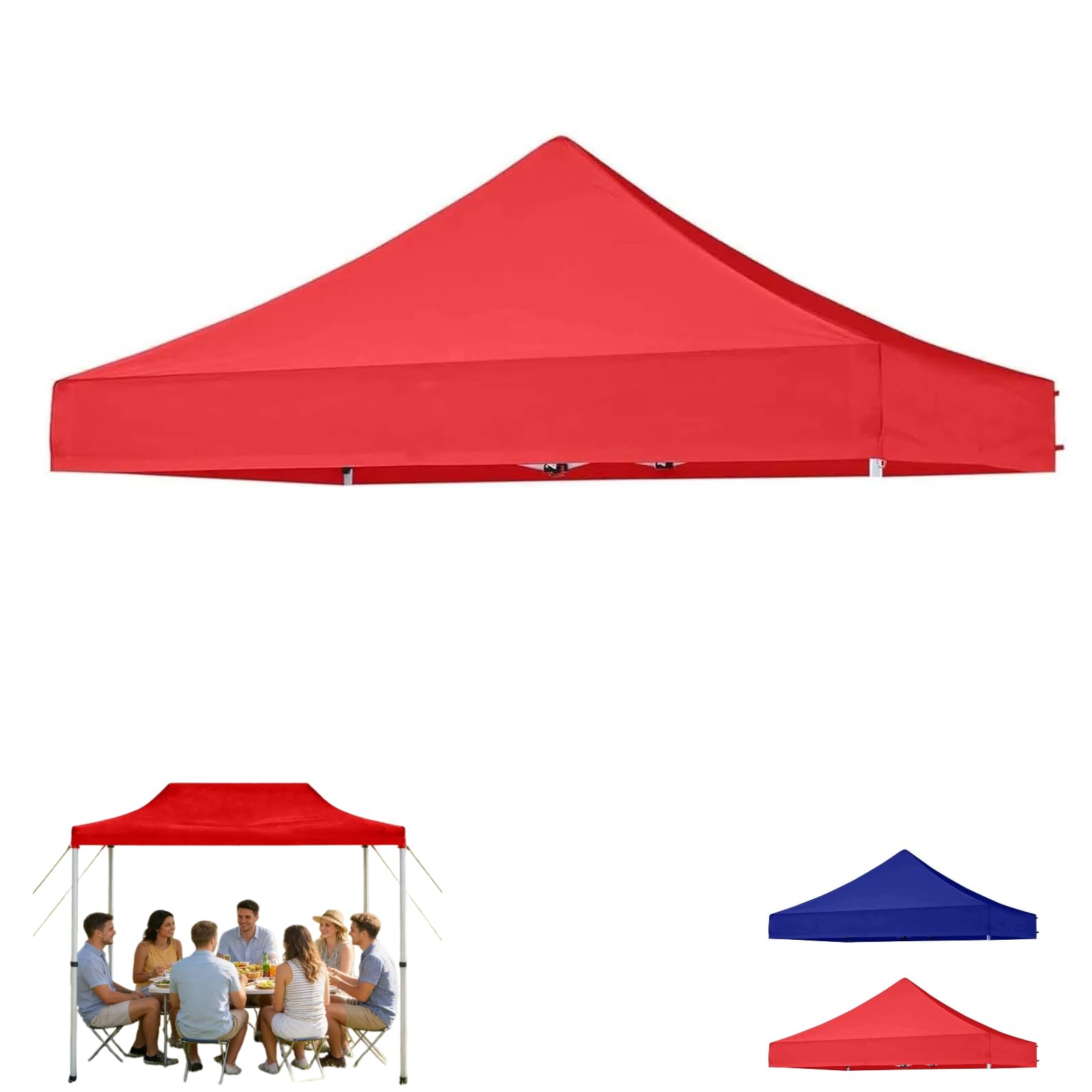 Waterproof Replacement Roof Cover for Outdoor Gazebo, Oxford Tarpaulin Awning Top Canopy Sunshine Protection Heavy-Duty Shelter Cover, for Garden Outdoor Activities (Red, 2x2m)