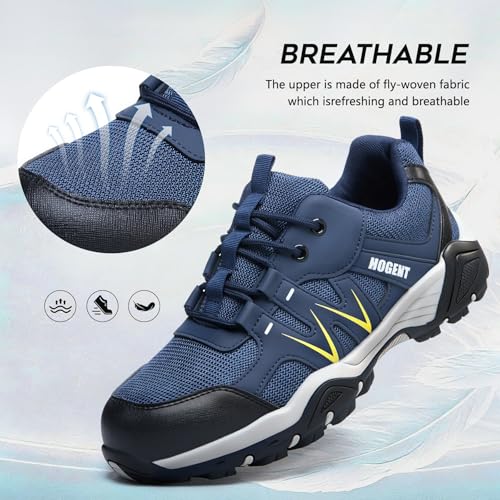 Image of Hogent Steel Toe Shoes for Men Lightweight Comfortable Non Slip Work Shoes Women Puncture Proof Safety Sneakers for Industrial Construction & Daily Life