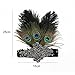 Sunbeter 1920 Flapper Headpiece Pavo Real Feather Headband Vintage con lentejuelas Rhinestone...