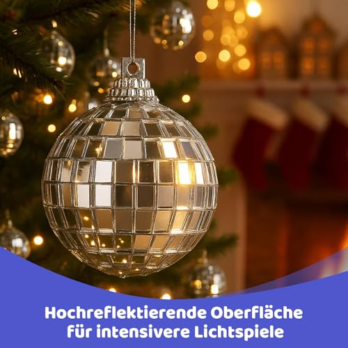 PangWuu 22 Stück Discokugel, Discokugel Deko, Kleine Discokugeln für Party, Disco Kugel Dekoration, Spiegelkugeln in 8cm, 6cm, 4cm, 2cm