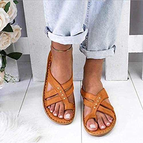 Sandales oignon correcteur en cuir blanc pour femme taille 39 avec semelle plate confortable