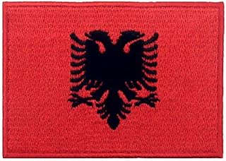 Albania Flag Patch Embroidered Applique Albanian Iron On Sew On National Emblem