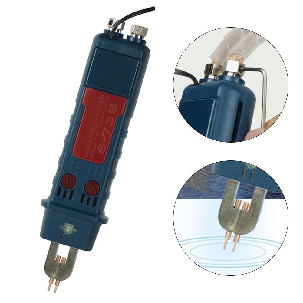 73B Pióro do spawania punktowego, przenośne narzędzie do lutowania do samodzielnego wykonania komponentów elektronicznych, 4-6 V 1500 A, natychmiastowy spust z igłami 35 mm x 3 mm, odstępy 3-7 mm