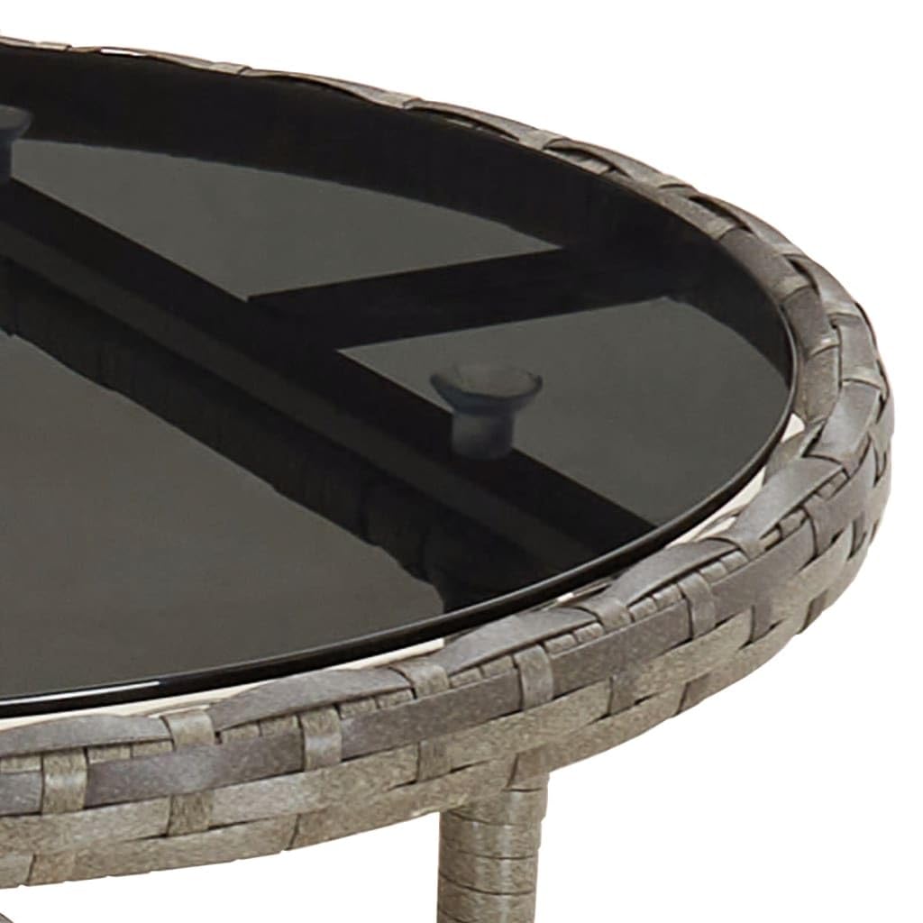 Set di 3 mobili da giardino in polyrattan, colore grigio