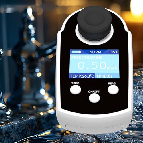 Probador de cloro residual manual, analizador digital de calidad del agua, mide 0-5 mg/L y 0-10 mg/L de contenido de cloro utilizando el método fotométrico DPD