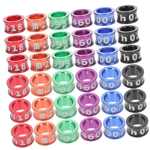 Hemoton 50Pcs Closed Foot Rings for Birds Identification Rings for Pigeons Parrots and Other to Birds Electroplated Material Random Colors