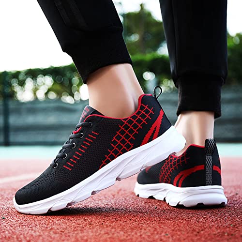 Yanzhenglip Women's Tennis Walking Shoes Sneakers Breathable Lightweight Casual Comfort Fashion Sneaker Size 6.511.5, Womens Shoes Sneakers Wide Lace Up Trendy White Sneakers for Women 2023 (Red, 9)