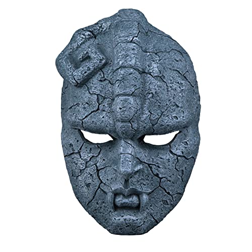 Jilijia Máscara de cosplay de Halloween – Figura de anime japonés Dio Brando/Jonathan Joestar resina piedra fantasma máscara decoración artesanal