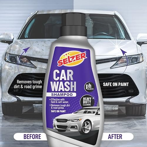 Image of Selzer Car Wash Shampoo (500ml) With PH Balanced Formula, Highly Effective on Dust and Grime, Removes Tough Dirt And Safe on Paint - Pack of 1