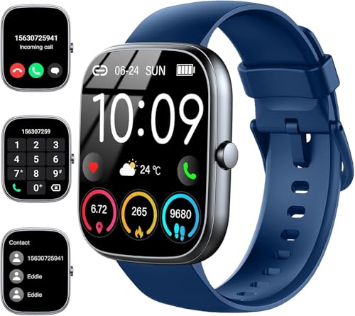 Smartwatch Damen Herren, 1.91'' Zoll HD Smart Watch mit Bluetooth Anrufe, Fitness Tracker Schrittzähler mit 110+ Sportmodi, Schlafmonitor SpO2 Herzfrequenz, IP68 Wasserdicht Fitnessuhr für Android iOS