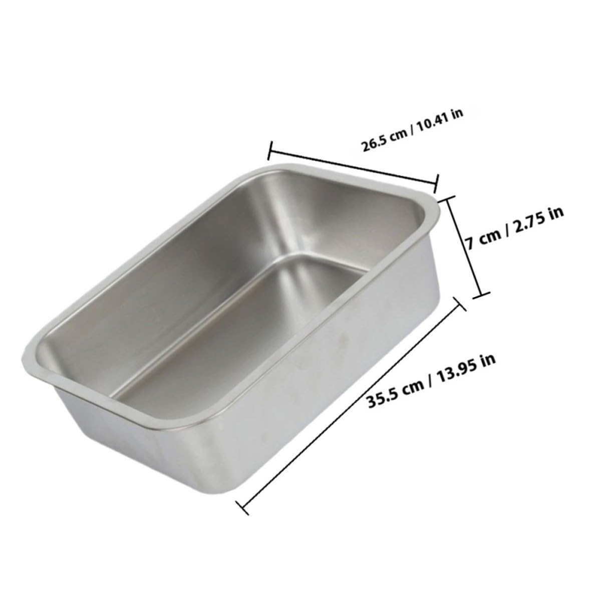 FOMIYES 2 Stück Edelstahl Buffet Snackplatte Rechteckig 1,5l Silber