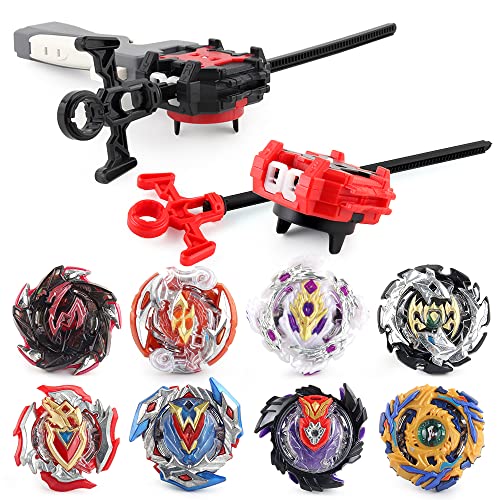 3T6B 8 Piezas Peonzas Juguetes Conjunto, Nado con Turbo Burst Launcher, Gyro Spinner con Caja Portátil