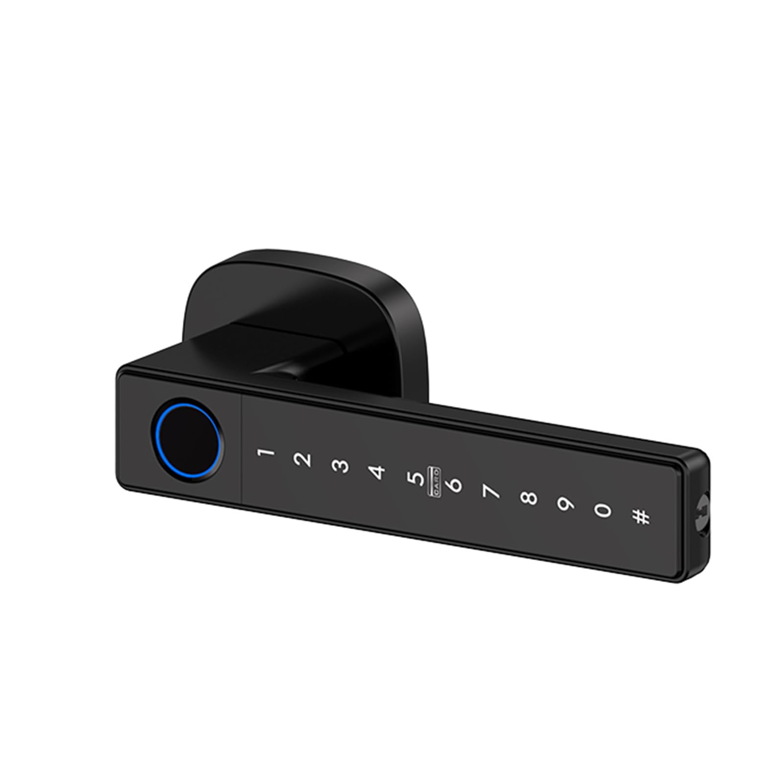 Maniglia per Porta Intelligente Blocco Impronta Digitale Tastiera per Accesso Senza Chiave Blocco di Sicurezza Biometrico 6 Metodi di Sblocco Installazione Semplice per Hotel con (Nera)