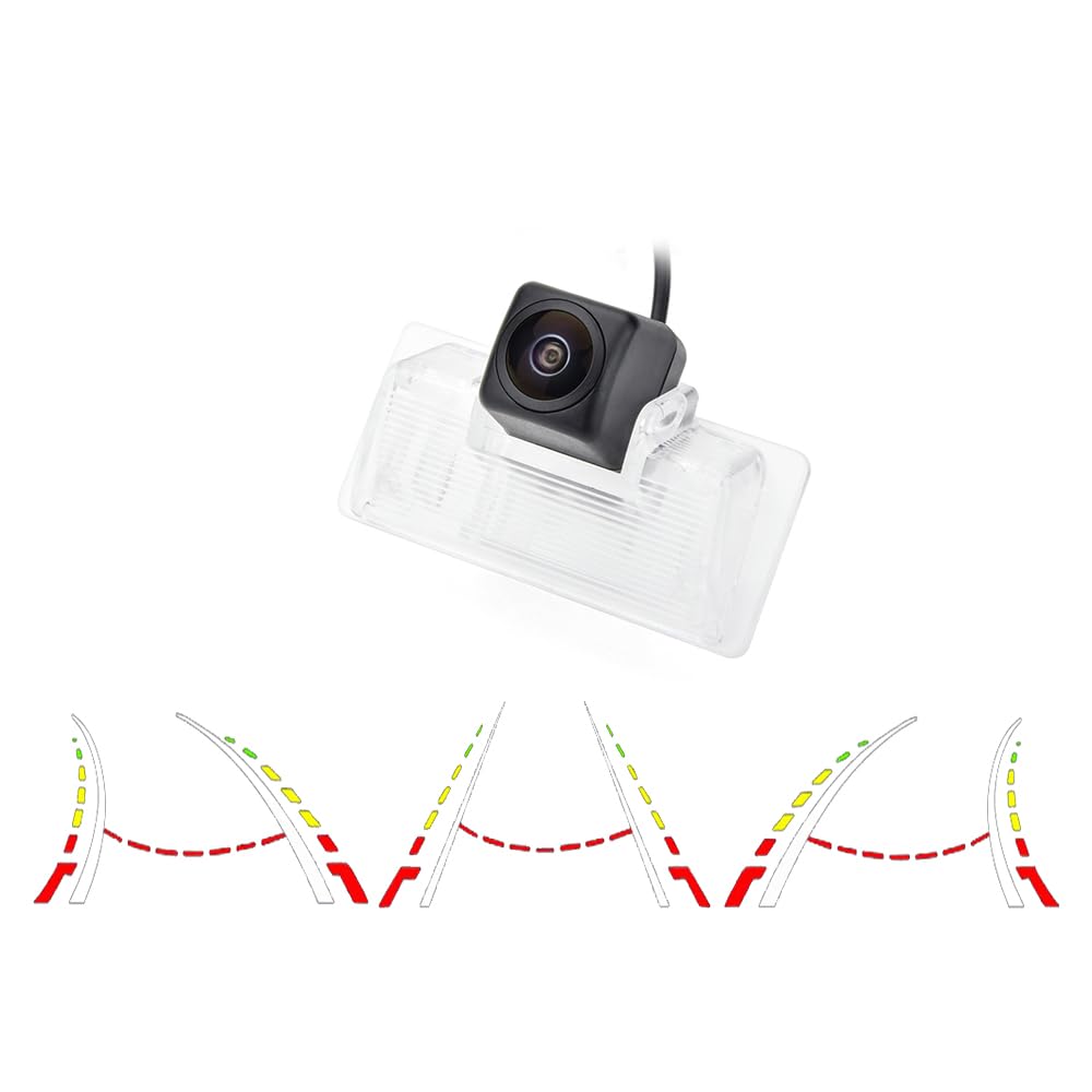 aSATAH AHD/CVBS Car Rear View Camera's Fisheye Lens Dynamic Trajectory Tracks Line with RCA Cable & Vehicle Camera for Nissan Altima/Latio/Tiida Sedan/Maxima/Teana &170° Wide-Angle Backup Camera