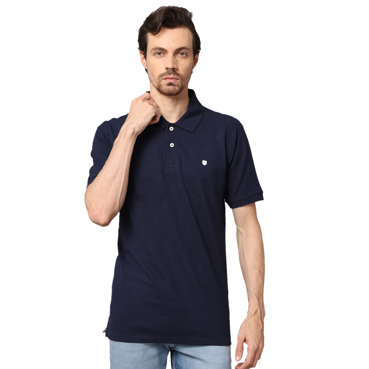 CantabilBlack Regular Fit Solid Polo Neck Half Sleeve Casual T-Shirt for Men | Half Sleeves Polo Neck T-Shirts for Men | Mens Polo Neck Solid T-Shirt (P_MTSH00181)