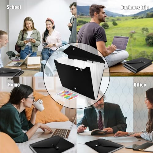 Nicecho Pasta de arquivo expansível, organizador de arquivos sanfonado com 7 bolsos, tamanho carta A