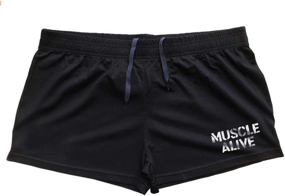 Muscle Alive Mens Bodybuilding Shorts 3" Inseam Cotton - Image 3