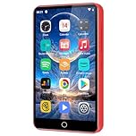 80GB MP3 Player with Bluetooth and WiFi, 4.0 Inch Touchscreen MP3 Player for Children, Built-in Speaker, MP4 Player with Spotify, Audible, Amazon Music, Deezer, Pandora, FM Radio, up to 1 TB, Red