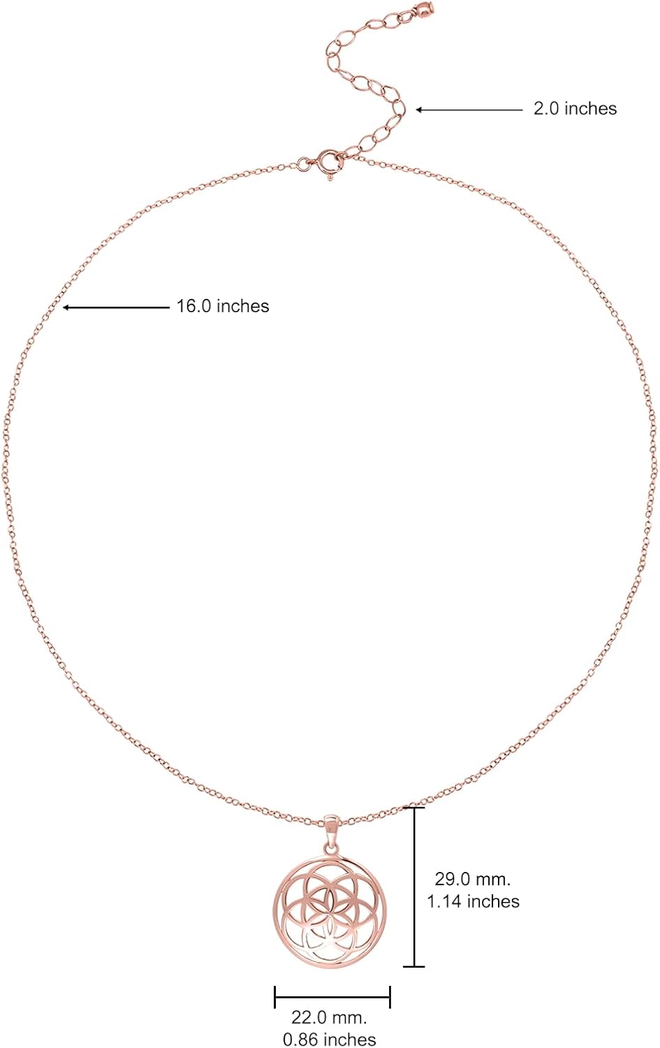 Hoops & Loops 925 Sterling Silver High Polished Celtic Knot Round Necklace for Women Men, Silver, Rose Gold, Yellow Gold - Image 6