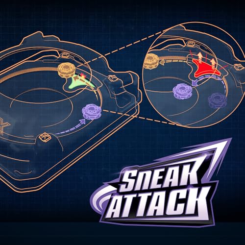 Image of Beyblade X Sneak Attack Battle Set with Beystadium Arena, Rampart Aegis GB & Cutter Shinobi LF, 2 Right-Spinning Takara Tomy Battling Tops Game Toys, 2 Launchers, Ages 8+