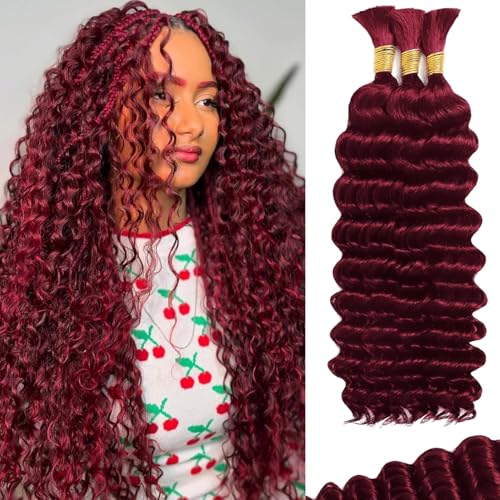Bizvus 24inch Human Braiding Hair for Boho Braids 110g Deep