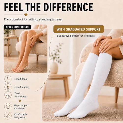 Image of Compression Socks for Women & Men(1 /3 /7 /8 PACK) - Best for Running,Medical,Nurse,Travel,Cycling-20-30mmHg