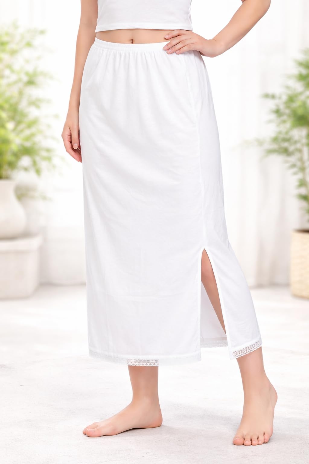 Women's Cotton Rich Maxi Ankle Length Inner Skirt Slip-picture-57