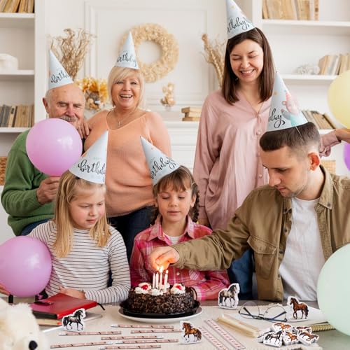 Fzyisw Pferde Schreibwaren Set 14 Stück Pferde Bleistifte mit Radiergummi, Lineal, Anspitzer, Pferd Mitgebsel Kindergeburtstag, Pferdegeburtstag, Pferd Theme Mitgebsel