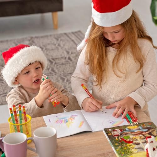 Whaline 50 Pcs Lápices Cortos Navideños con Goma miniatura 6