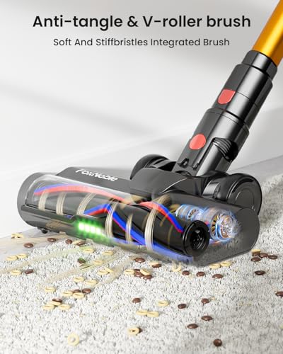 Image of Cordless Vacuum Cleaner,50KPa 600W 65Mins Vacuum Cleaners for Home,Stick Vacuum with LED Display &Anti-tangle Brush and Self-Standing Design,Vacuum Cleaner for Hardwood Floors,Carpet,Pet Hair,Car