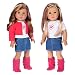 Fuchsia Heart - 4 Piece Outfit - Fuchsia Jacket, t-Shirt, Denim Skirt and Boots - 18 inch Doll Clothes (Doll not Included)