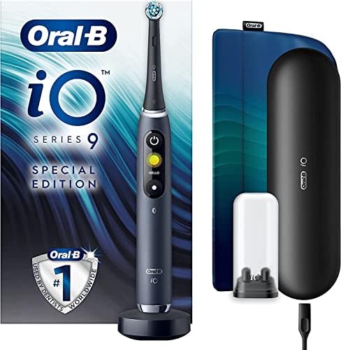 Oral-B iO9 Electric Toothbrush, Gifts For Women / Men, App Connected Handle, 1 Ultimate Clean Toothbrush Head & Charging Travel Case, 7 Modes, Teeth Whitening, 2 Pin UK Plug, Special Edition