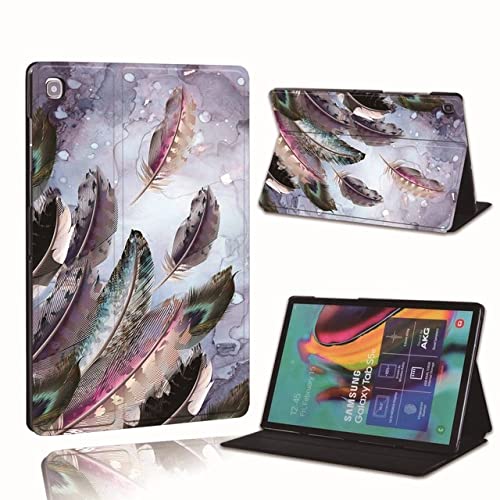 For tablets - tablets e books For Samsungs Galaxys Tab A 8.0 9.7 10.1 10.5/S6 Lite/A6 7"10" /E 9.6/S5E/A7/A7 LITE- Printed Tablet Leather Stand Case Cover (14.purple feather Tab A7 Lite 8.7)