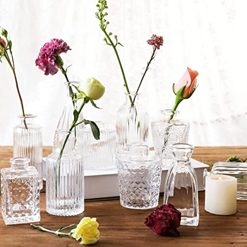 Mini vases en verre transparent style vintage d'exception pour table de fête