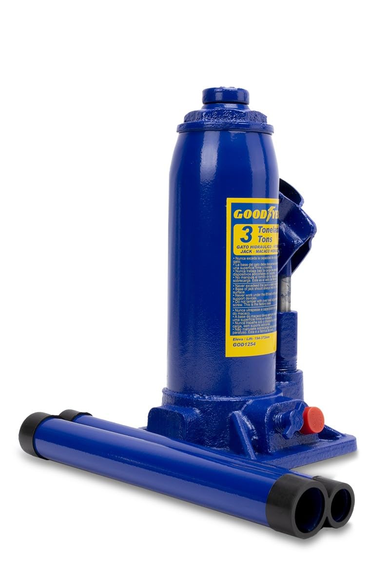 Goodyear Hydraulic Bottle Jack 3 Ton Lifts 195-380mm