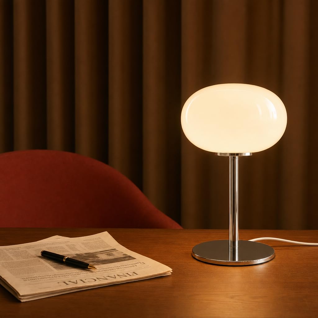 LED Dimmbar Tischlampe mit USB Stecker und Kabel Moderne Tischleuchte Bauhaus style Glas Lampenschirm Dekorative Kleine Lampe 3000k-6000k für Wohnzimmer Schlafzimmer (Weiß)