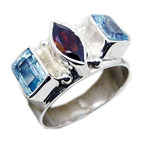Bague topaze argent 925 anti accroche avec son serti lunette lisse