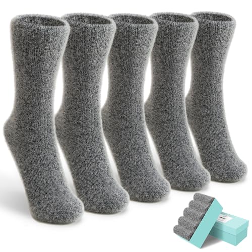 Image of SISOSOCK Cozy Womens Fuzzy Socks,Soft Push Wool Socks,Warm Gifts for Women