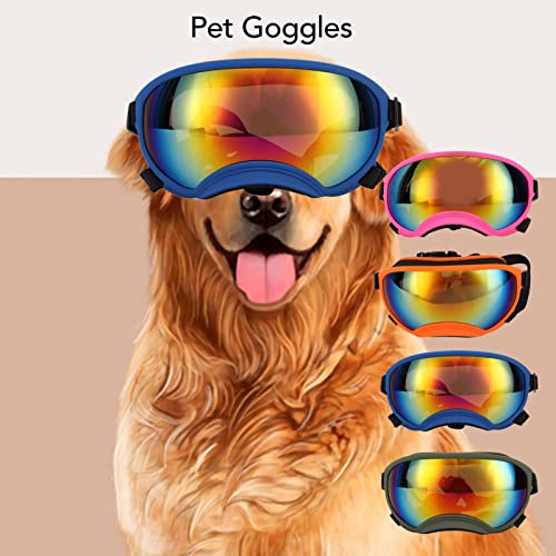 Dog Sunglasses Doggles, UV Protection Wind Dust Fog Pet Glasses Eye Wear with Adjustable Strap & Eyeglass Case for Medium Dog Outdoor Riding Driving (Orange Frame Red Lens) Dog Sunglasses Doggles, UV Protection Wind Dust Fog Pet Glasses Eye Wear with Adjustable Strap & Eyeglass Case for Medium Dog Outdoor Riding Driving (Orange Frame Red Lens)